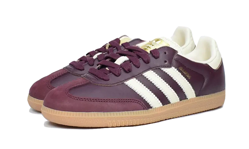 adidas samba og maroon metallic gold