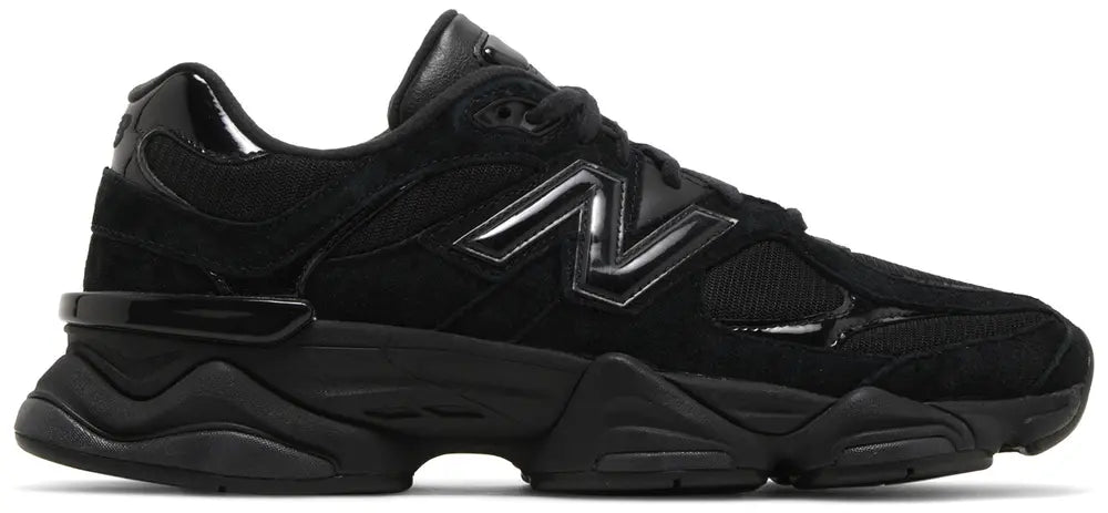 New Balance 9060 'Triple Black Suede Patent'